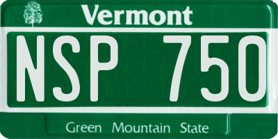 VT license plate NSP750