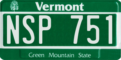 VT license plate NSP751