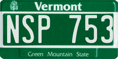 VT license plate NSP753