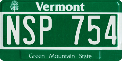 VT license plate NSP754