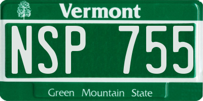 VT license plate NSP755