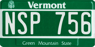 VT license plate NSP756