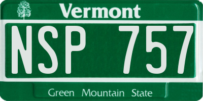 VT license plate NSP757