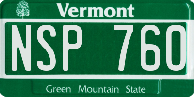 VT license plate NSP760