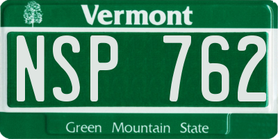 VT license plate NSP762
