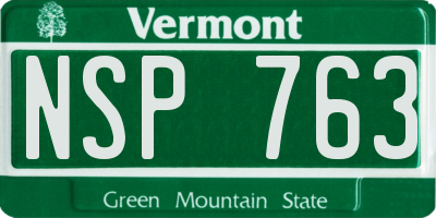 VT license plate NSP763