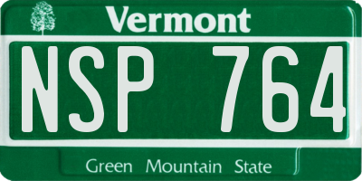 VT license plate NSP764