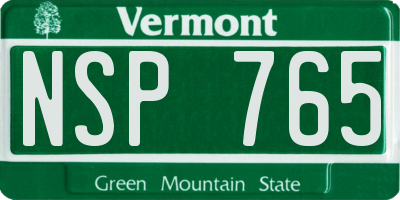 VT license plate NSP765