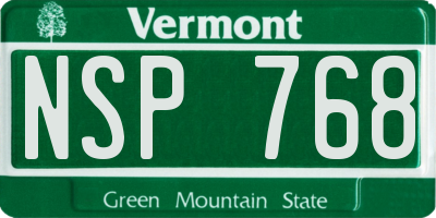 VT license plate NSP768