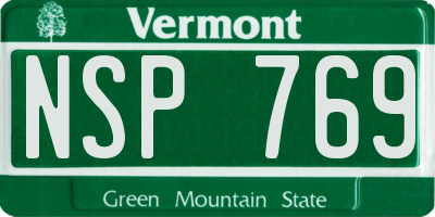 VT license plate NSP769