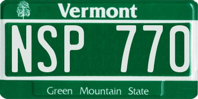 VT license plate NSP770