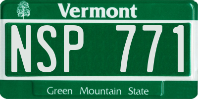 VT license plate NSP771