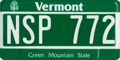 VT license plate NSP772