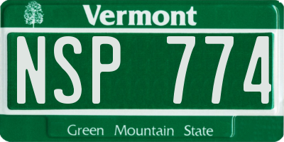 VT license plate NSP774