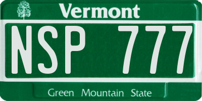 VT license plate NSP777