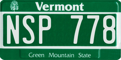 VT license plate NSP778