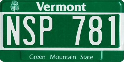 VT license plate NSP781