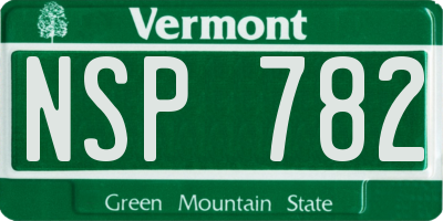 VT license plate NSP782