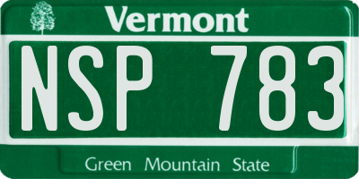 VT license plate NSP783