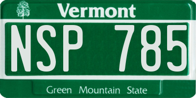 VT license plate NSP785