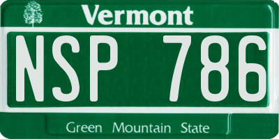 VT license plate NSP786