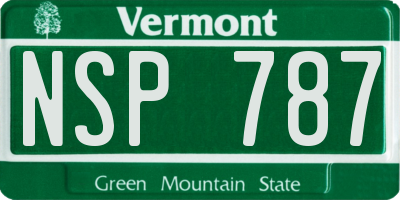 VT license plate NSP787