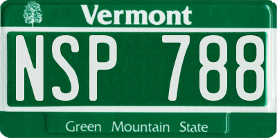 VT license plate NSP788