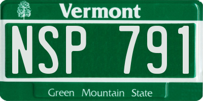 VT license plate NSP791