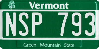 VT license plate NSP793