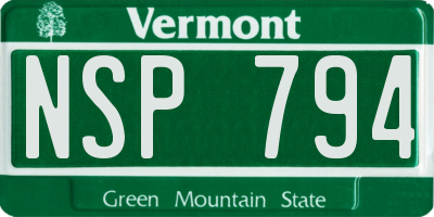 VT license plate NSP794