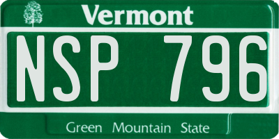 VT license plate NSP796
