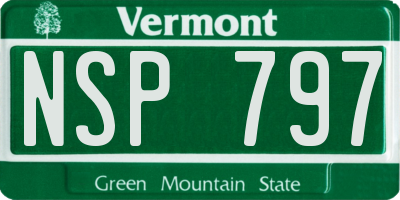 VT license plate NSP797