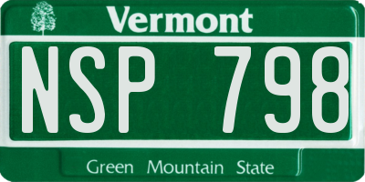 VT license plate NSP798