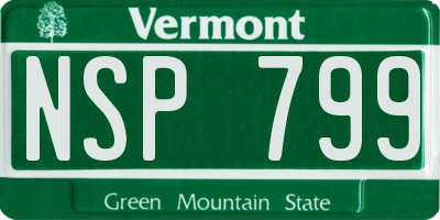 VT license plate NSP799