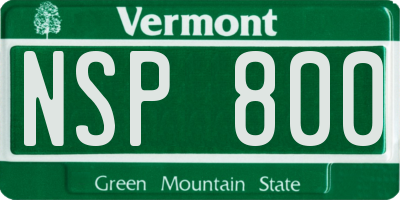 VT license plate NSP800