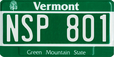 VT license plate NSP801
