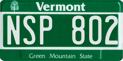 VT license plate NSP802