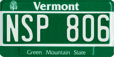 VT license plate NSP806