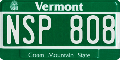 VT license plate NSP808