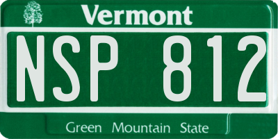 VT license plate NSP812