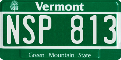 VT license plate NSP813