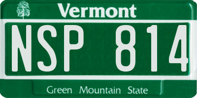 VT license plate NSP814