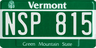 VT license plate NSP815