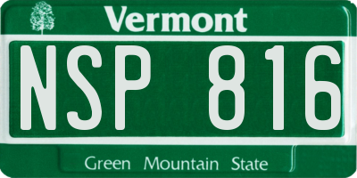 VT license plate NSP816
