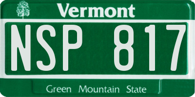 VT license plate NSP817