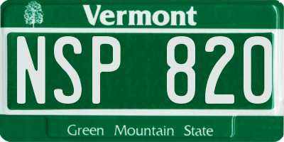 VT license plate NSP820