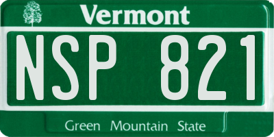 VT license plate NSP821