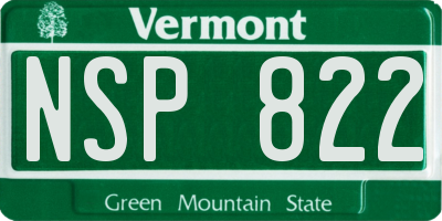 VT license plate NSP822