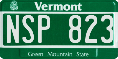 VT license plate NSP823