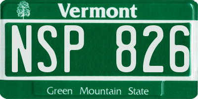VT license plate NSP826